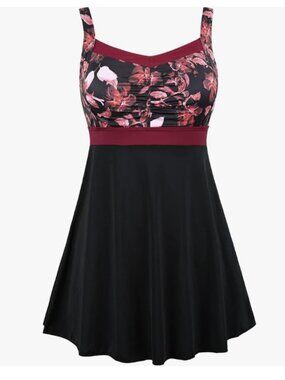 Septangle Brand Vintage Style One Piece Swimdress Women's size 20 Swimsuit Red